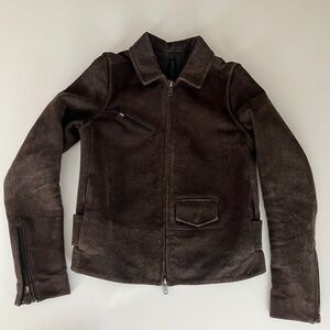 Brown suede Margiela leather jacket